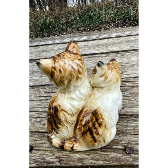 Vintage ceramic Orange Tabby Cat Mom Kitten Figurine - Picture 4 of 8